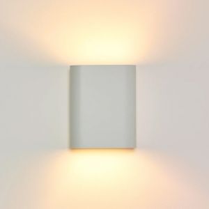 Witte up down wandlamp modern, Ovalis