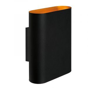Zwarte moderne wandlamp, Ovalis, metaal