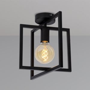 Zwarte plafonnière modern, Luuk