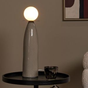 Keramische tafellamp grijs, Figaro, met schakelaar