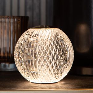 Transparante tafellamp modern, Cintra, 2W, 3000K LED, 3-staps dimbaar