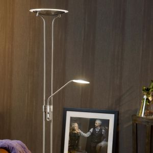 Chromen staande leeslamp modern, Champion, 20W, 3000K LED