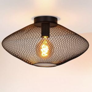 Zwarte plafonniere Mesh, metaal