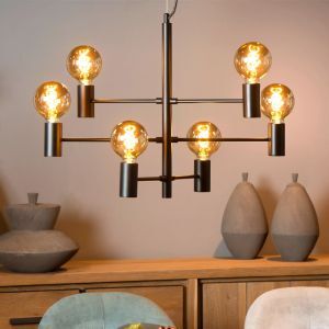 Zwarte hanglamp Leanne, metaal