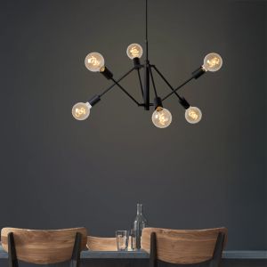 Zwarte moderne hanglamp, Lester, metaal