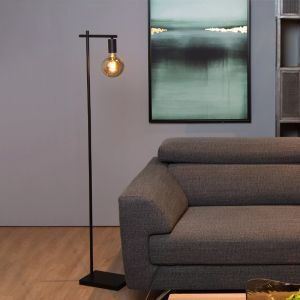 Zwarte vloerlamp Leanne, metaal