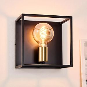 Zwarte wandlamp Ruben, metaal