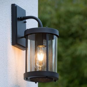 Zwarte wandlamp Makkum, Rond