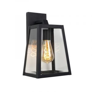 Zwarte wandlamp Matslot, Hoekvormig