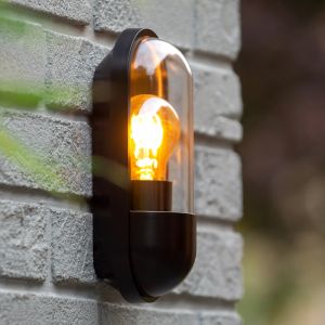 Zwarte buitenlamp klassiek, Capsule, IP54