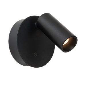 Zwarte oplaadbare wandlamp modern, Toni, 2W, 2700-4000K, met touchdimmer