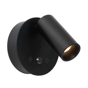 Zwarte oplaadbare wandlamp modern, Toni, 2W, 2700-4000K, met touchdimmer