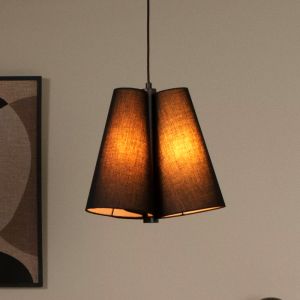 Zwarte hanglamp stof, Gregory