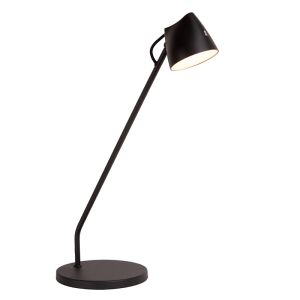 Zwarte tafellamp landelijk, Milne, 6W, 2700K LED, met touchdimmer