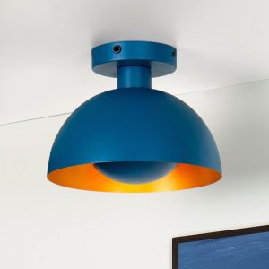 Blauwe moderne plafonniere, Siemon, metaal
