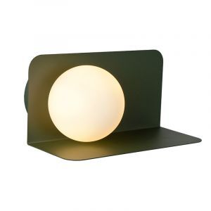 Groene retro wandlamp, Bonni, glas