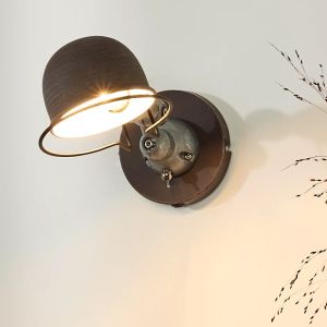 Industriele wandlamp Honore, Roestbruin