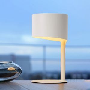 Witte tafellamp Knulle, Rond