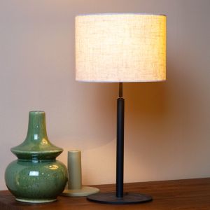 Beige tafellamp landelijk, Maya, met schakelaar