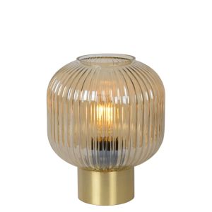 Amberkleurige tafellamp retro, Maloto, met schakelaar