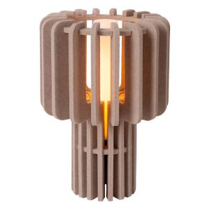 Taupe tafellamp modern, Rollo, met schakelaar
