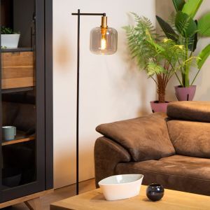 Grijze moderne vloerlamp, Joanet, glas
