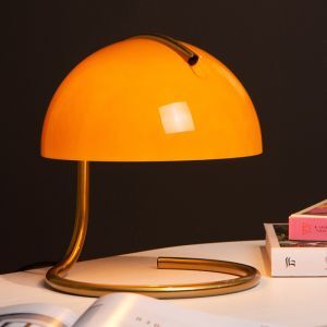 Oranje tafellamp retro, Cato, met schakelaar
