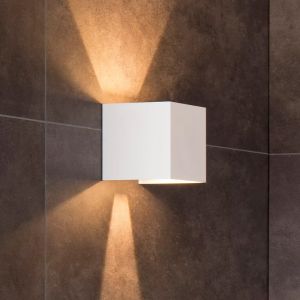 Witte moderne wandlamp, Axi, metaal, IP54