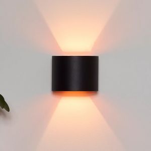 Zwarte moderne wandlamp, Axi, metaal, IP54