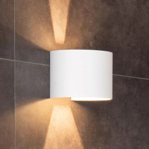 Witte moderne wandlamp, Axi, metaal, IP54