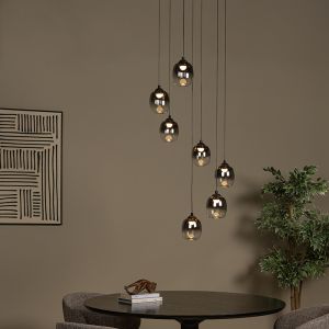 Grijze hanglamp rookglas, Tamino, 7W, 3000K LED