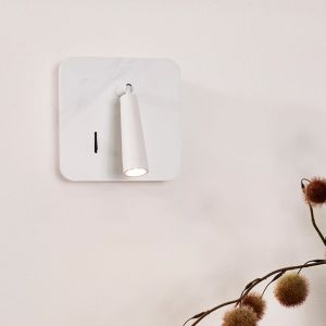 Witte wandlamp Oregon, hout