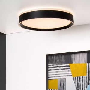 Zwarte plafonniere Nuria, acryl, 24w warm wit licht