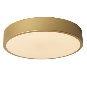 Gouden plafonnière modern, Unar, 18W, 2700K LED, 3-staps dimbaar