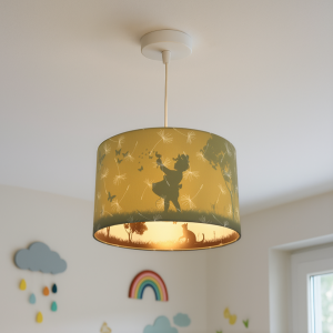 Olijfgroene kinderkamer hanglamp Vlinders