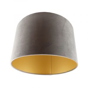 Grijs/gouden velours lampenkap Madelyn, 30 cm