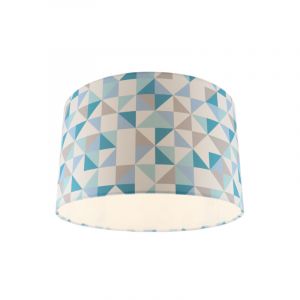 Ruitjesmotief plafondlamp blauw, tienerkamer