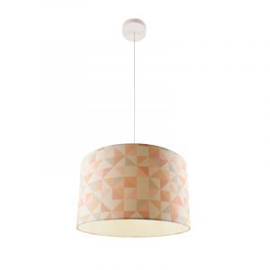 Ruitjesmotief hanglamp roze, tienerkamer