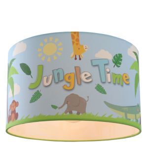 Stoffen kinderkamer plafondlamp blauw, Jungle Time