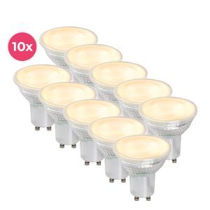 10-pack Transparante GU10 LED spot Antonie, 3 Watt, 2700K (Warm wit)