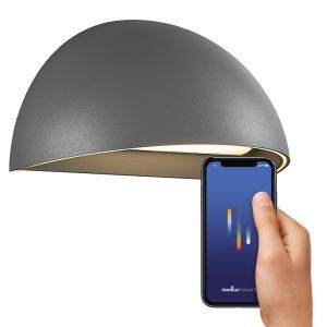 Grijze smart buitenlamp modern, Arcus Smart, 9,5W, 2700K LED, IP54