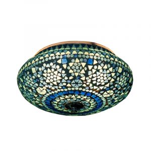 Blauwe oosterse plafonnière mozaïek, Mimoun