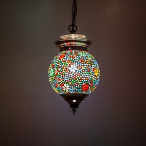 Veelkleurige oosterse hanglamp mozaïek, Nisrin