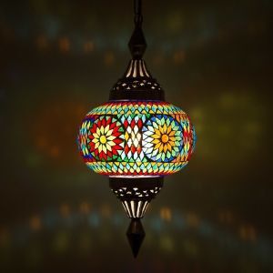 Veelkleurige oosterse hanglamp mozaïek, Aicha