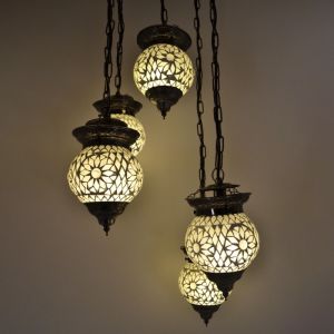 Transparante oosterse hanglamp mozaïek, Amir