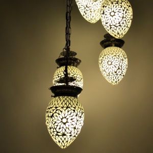 Transparante oosterse hanglamp mozaïek, Amir