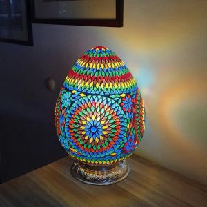 Veelkleurige oosterse tafellamp mozaïek, Lara