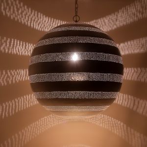 Witte oosterse hanglamp filigrain, Nimra