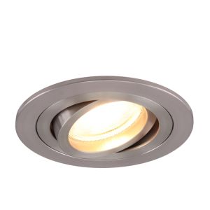 Kantelbare ronde inbouwspot Scott, chroom geborsteld