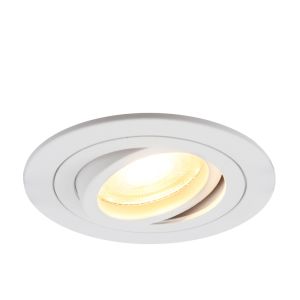 Kantelbare ronde inbouwspot Scott, wit
